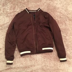 BURGUNDY BOMBER JACKET